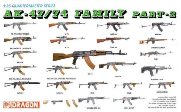 Karabiny z rodziny AK-47/74 , plastikowa broń Dragon 3805 zestaw 2 w skali 1:35-image_Dragon_3805_1