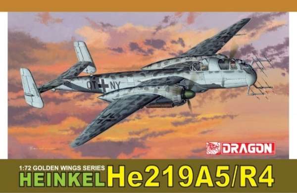 Niemiecki samolot myśliwski Heinkel He219A5/R4 , plastikowy model do sklejania Dragon 5041 w skali 1:72-image_Dragon_5041_1