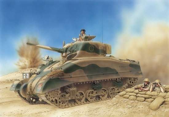 Amerykański czołg średni M4 SHERMAN z bitwy pod El Alamein, plastikowy model do sklejania Dragon 6447 w skali 1:35-image_Dragon_6447_1