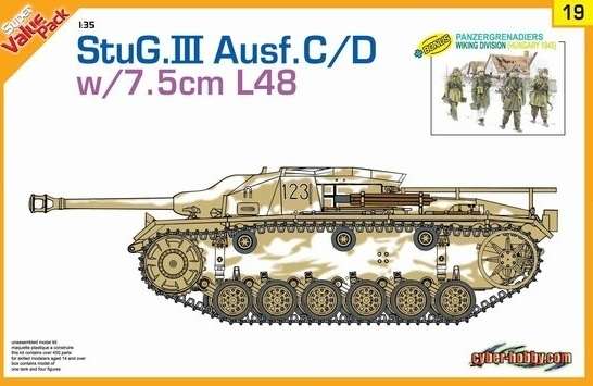 Niemieckie działo samobieżne StuG.III Ausf.C/D w/7,5cm L48, plastikowy model do sklejania Dragon 9119 w skali 1:35-image_Dragon_9119_1