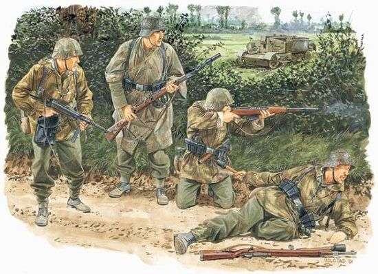 Niemieccy żołnierze KG pułkownika Hansa von Lucka - Normandia 1944 , plastikowe figurki do sklejania Dragon 6155 w skali 1:35-image_Dragon_6155_1