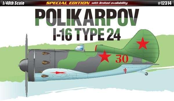 Plastikowy model do sklejania radzieckiego myśłiwca Polikarpov I-16 w skali 1:48. Model Academy 12314 - edycja specjalna.-image_Academy_12314_1