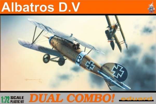 Zestaw 2 dwupłatowców Albatros DV do sklejania w skali 1:72, model Eduard 7021 zawiera wiele dodatków.-image_Eduard_7021_1
