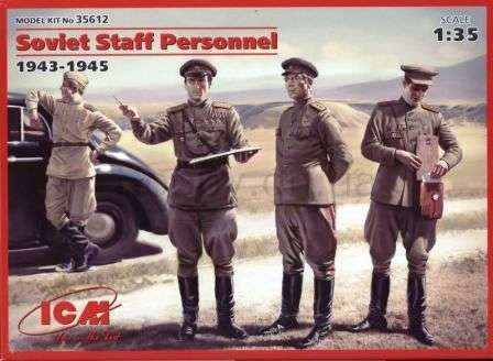 Dwóch radzieckich generałów, oficer oraz kierowca, plastikowe figurki do sklejania ICM 35612 w skali 1:35-image_ICM_35612_1