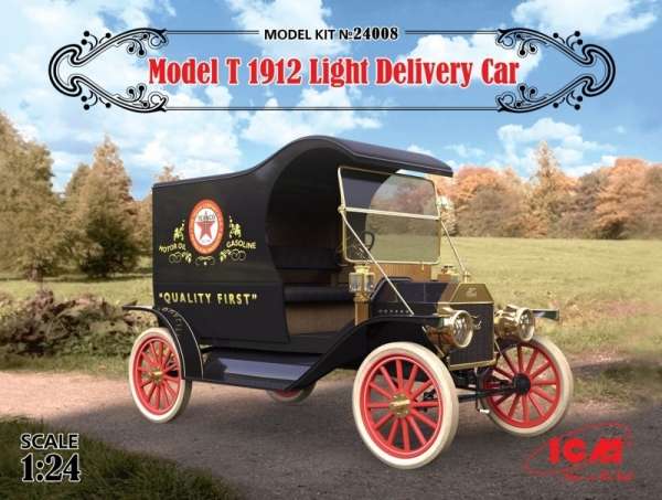 Lekki samochód dostawczy Ford T 1912, plastikowy model do sklejania ICM 24008 w skali 1:24-image_ICM_24008_1