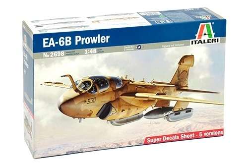 Amerykański pokładowy samolot walki elektronicznej EA-6B Prowler, plastikowy model do sklejania Italeri 2698 w skali 1:48-image_Italeri_2698_1