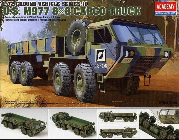 Amerykańska wojskowa ośmiokołowa ciężarówka M977, plastikowy model do sklejania Academy 13412 w skali 1:72-image_Academy_13412_1