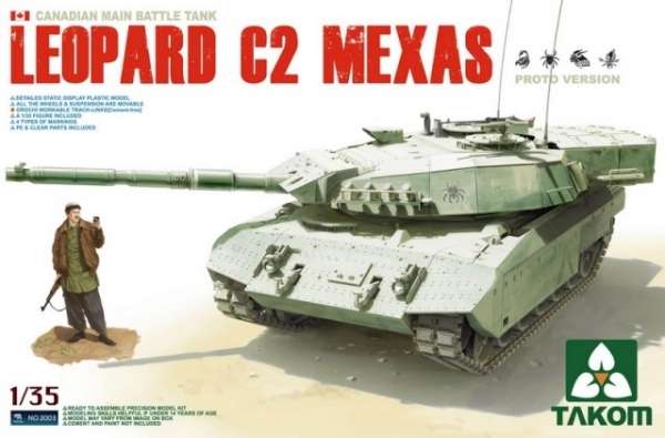 Kanadyjski czołg podstawowy Leopard C2, plastikowy model do sklejania Takom 2003 w skali 1:35-image_Takom_2003_1