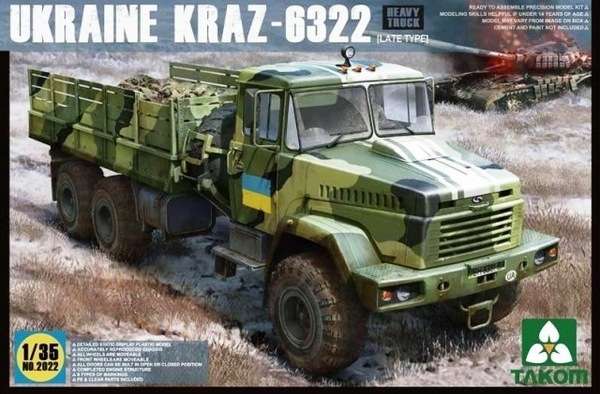 Ukraińska ciężarówka Kraz-6322 (wersja późna), plastikowy model do sklejania Takom 2022 w skali 1:35-image_Takom_2022_1