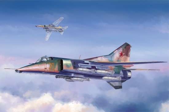 Radziecki myśliwiec bombardujący Mig-27 Flogger D , plastikowy model do sklejania Trumpeter 05802 w skali 1:48-image_Trumpeter_05802_1