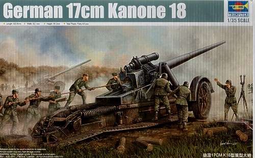 Model do sklejania niemieckiego ciężkiego działa 170mm Kanone 18.-image_Trumpeter_02313_1