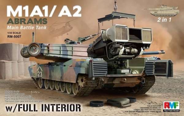 Czołg Abrams M1A1 / A2 z wnętrzem do sklejania, model RFM 5007-image_RFM Rye Field Model_RM-5007_1