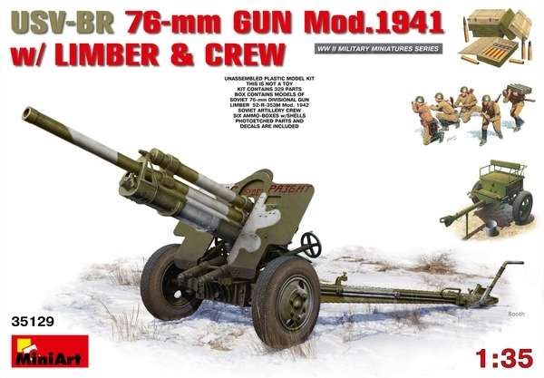 MOdel sowieckiego działa USV-BR 76mm mod.1941 do sklejania od firmy MiniArt 35129-image_MiniArt_35129_1