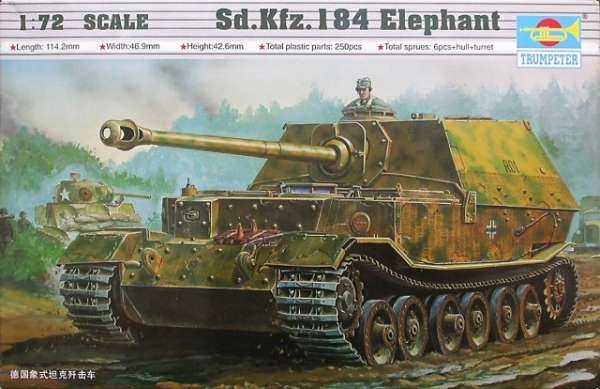 Niemiecki niszczyciel czołgów Elefant, plastikowy model do sklejania Trumpeter 07204 w skali 1:72-image_Trumpeter_07204_1