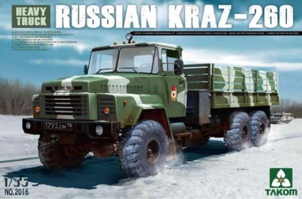 Rosyjska ciężka ciężarówka wojskowa Kraz-260, plastikowy model do sklejania Takom 2016 w skali 1:35-image_Takom_2016_1