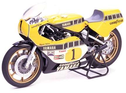 Japoński motocykl Yamaha YZR 500 Grand Prix Racer, plastikowy model do sklejania Tamiya 14001 w skali 1:12-image_Tamiya_14001_1