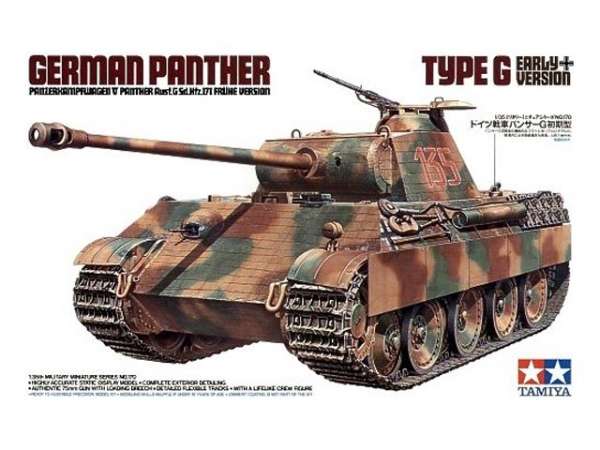 Niemiecki czołg Pz.Kpfw. V Panther typ G wczesna wersja, plastikowy model do sklejania Tamiya 35170 w skali 1:35.-image_Tamiya_35170_1
