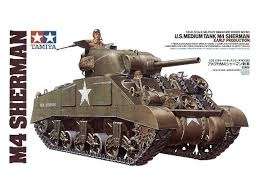Amerykański czołg Medium M4 Sherman (wczesna produkcja), plastikowy model do sklejania Tamiya 35190 w skali 1:35-image_Tamiya_35190_1