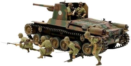 Japońskie samobieżne działo Type 1 wraz z 6 żołnierzami, plastikowy model i figurki do sklejania Tamiya 35331 w skali 1:35-image_Tamiya_35331_1