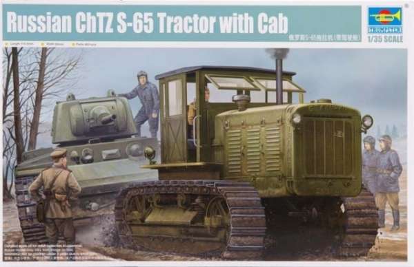 Model traktora gąsienicowego Chtz s-65 z kabiną do sklejania w skali 1:35.-image_Trumpeter_05539_1
