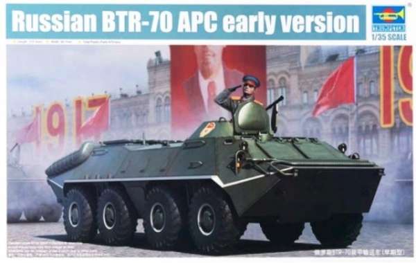 Kołowy transporter opancerzony BTR-70 APC (wersja wczesna), plastikowy model do sklejania Trumpeter 01590 w skali 1:35-image_Trumpeter_01590_1