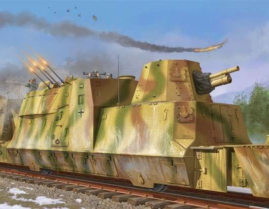Niemiecki pancerny wagon artyleryjski - wagon typu BP42, plastikowy model do sklejania Trumpeter 01511 w skali 1:35-image_Trumpeter_01511_1