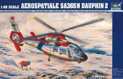 Helikopter Aerospatiale SA365N Dauphin 2 w skali 1:48 do sklejania i malowania, model Trumpeter 02816_image_1-image_Trumpeter_02816_1