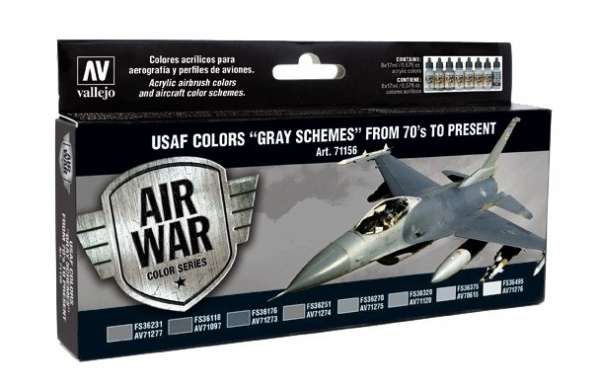 Zestaw modelarskich farb akrylowych do malowania samolotów USAF od lat 70' do chwili obecnej, Vallejo 71156-image_Vallejo_71156_1