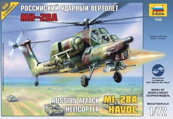 Rosyjski helikopter Mil MI-28A Havoc, plastikowy model do sklejania Zvezda 7246 w skali 1:72-image_Zvezda_7246_1