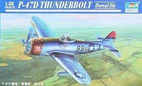 Amerykański samolot myśliwsko-szturmowego P-47D Thunderbolt Dorsal Fin, plastikowy model do sklejania Trumpeter 02264 w skali 1:32-image_Trumpeter_02264_1