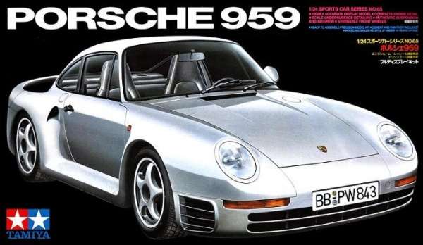 Niemiecki samochód sportowy Porsche 959, plastikowy model do sklejania Tamiya 24065 w skali 1:24-image_Tamiya_24065_1