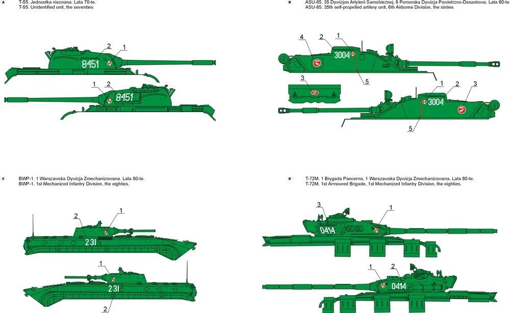 35D23 Polska kalkomania - Wojsko Polskie 1965-85 cz.2 - skala 1/35