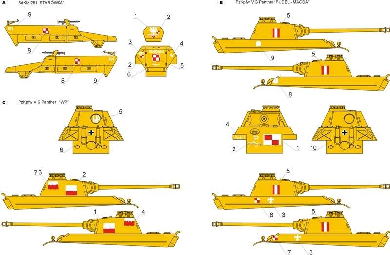35D05 Polska kalkomania - Pojazdy opancerzone Powstania Warszawskiego - skala 1/35