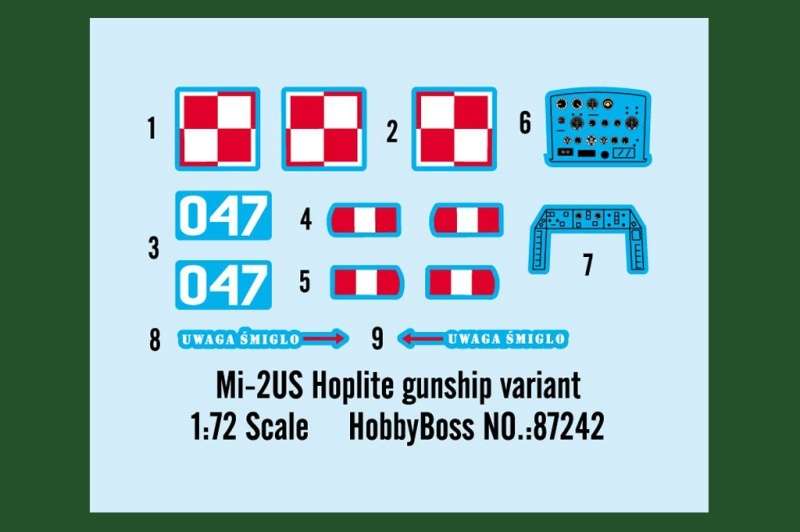 Plastikowy model helikoptera Mi-2US Hoplite z polskimi oznaczeniami - sklep modeledo - image_3-image_Hobby Boss_87242_3