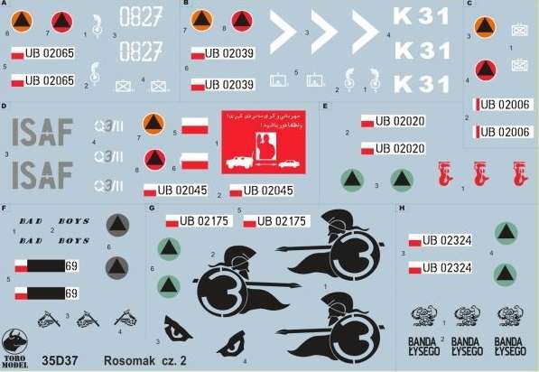 35D37 Polska kalkomania - KTO Rosomak - cz.2 skala 1:35