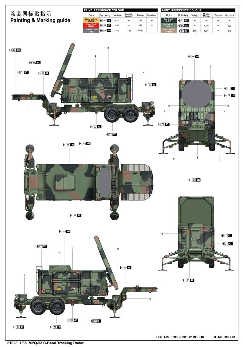 Zestaw radarowy MPQ-53 C-Band Tracking Radar-sklep-modelarski-modeledo-image_Trumpeter_01023_5