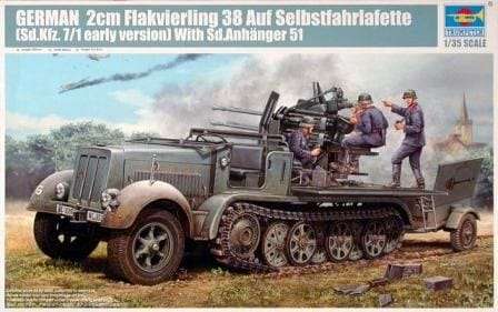 Samobieżne działo przeciwlotnicze 20mm Flakvierling 38 auf Selbstfahrlafette
(Sd.Kfz.7/1 early version) with Sd.Anhanger 51 model_tru01523_image_1-image_Trumpeter_01523_3