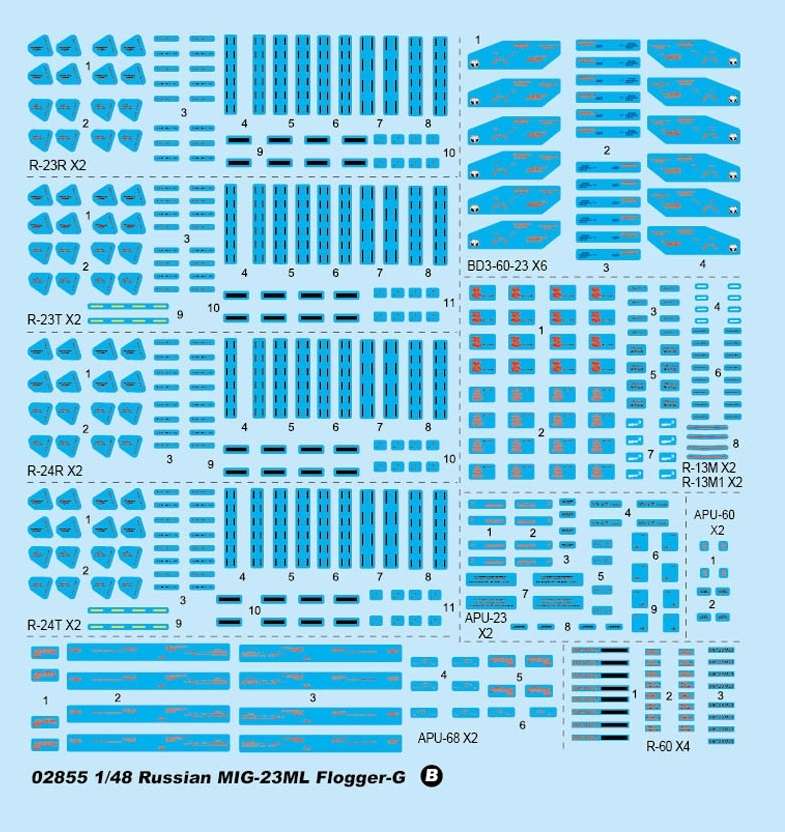Russian fighter MiG-23ML Flogger-G in scale 1:48, model Trumpeter 02855_image_3-image_Trumpeter_02855_3