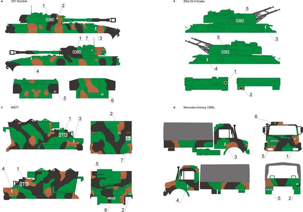 35D21 Polska kalkomania - Pojazdy 10tej Brygady Kawalerii Pancernej cz.1 - skala 1/35