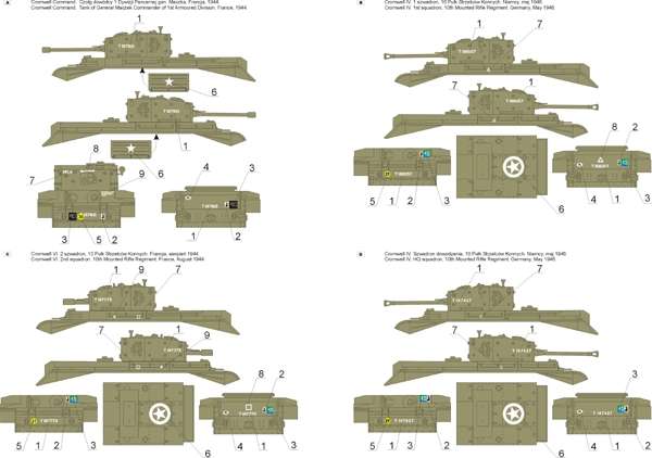 35D16 Polska kalkomania - Cromwell i Centaur w PSZ cz.1 - skala 1/35