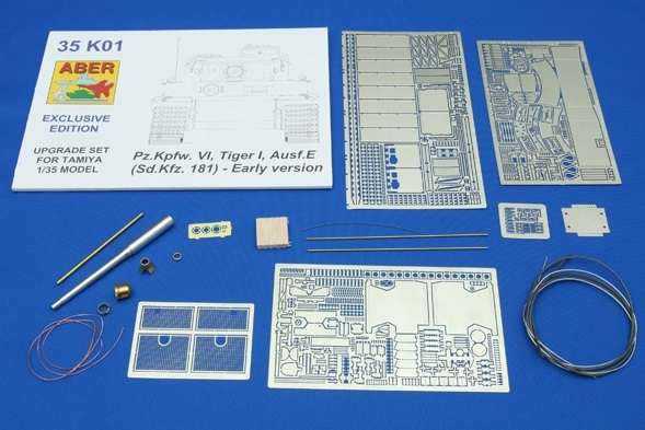 Fototrawione oraz metalowe dodatki do modelu niemieckiego czołgu Panzerkampfwagen VI Tiger I Ausf.E (Sd.Kfz. 181) wczesna wersja - w skali 1:35, Aber 35 K01-image_Aber_35K01_1