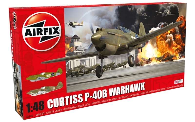 Amerykański samolot myśliwskie Curtis P-40B z okresu II wojny światowej, plastikowy model do sklejania Airfix A05130 w skali 1:48-image_Airfix_A05130_1