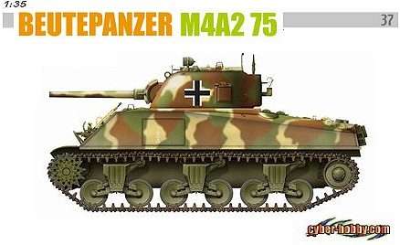 Model czołgu zdobycznego Sherman M4A2 do sklejania, Dragon nr 6529 w skali 1:35-image_Dragon_6529_1