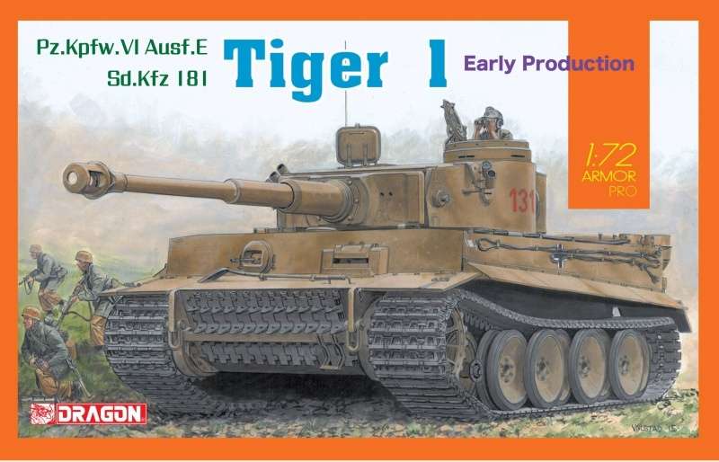 Plastikowy model redukcyjny do sklejania czołgu Tiger I - Dragon 7482 w skali 1/72.-image_Dragon_7482_1