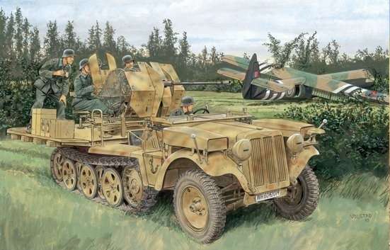 Model do sklejania Sdkfz 10/5 z działkiem Flak 38 - Dragon 6676-image_Dragon_6676_1