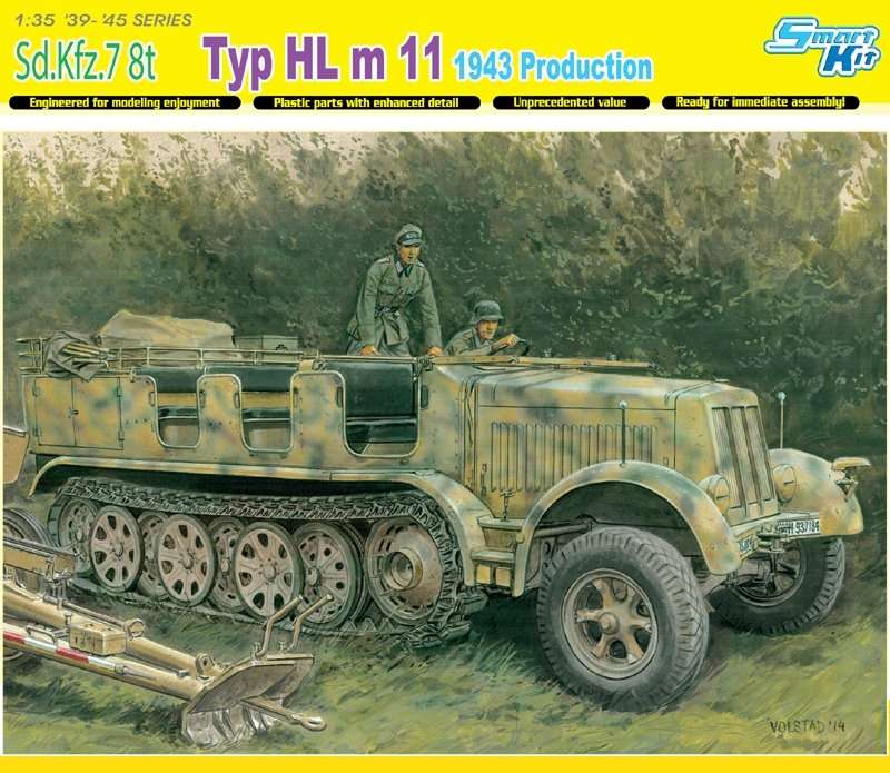 Niemiecki pojazd wojskowy Sd.Kfz.7 typ HL m 11 z roku 1943, plastikowy model do sklejania Dragon 6794 w skali 1/35.-image_Dragon_6794_1