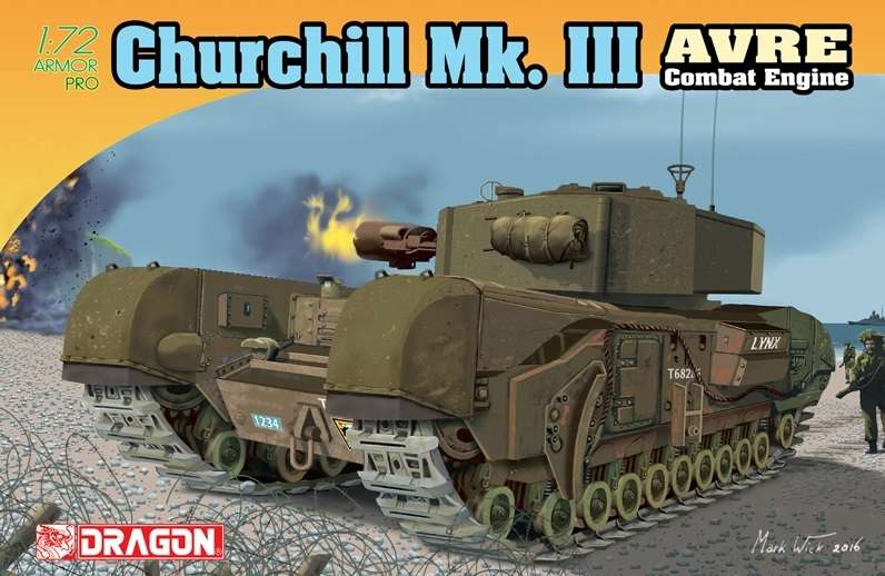 Brytyjski czołg piechoty Churchill Mk. III AVRO, plastikowy model do sklejania Dragon 7327 w skali 1/72.-image_Dragon_7327_1