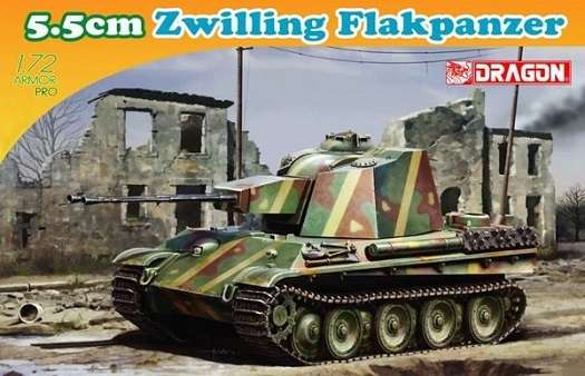 Niemieckie samobieżne działo przeciwlotnicze - 5,5cm Zwilling Flakpanzer, plastikowy model do sklejania Dragon 7488 w skali 1/72.-image_Dragon_7488_1