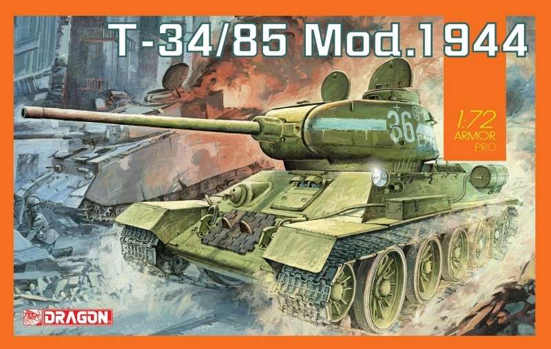 Dragon 7556 w skali 1:72 - model T-34-85 Mod. 1944 do sklejania - image dra7556_1-image_Dragon_7556_1