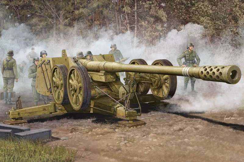 Ciężkie działo przeciwpancerne 128mm PAK44 - plastikowy model do sklejania.-image_Trumpeter_02312_1